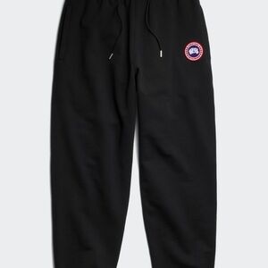 Canada Goose Black Sweatpants with Red & White Logo Patch